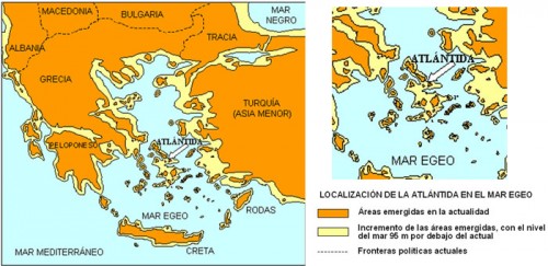 Localizacion de la Atlantida en el Mar Egeo