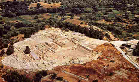 Palacio de Festos, en Creta. Lugar donde se descubrió el disco de Festos.