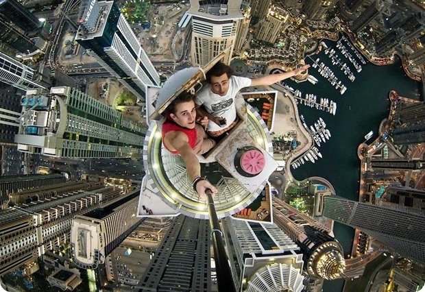 selfie en un rascacielo